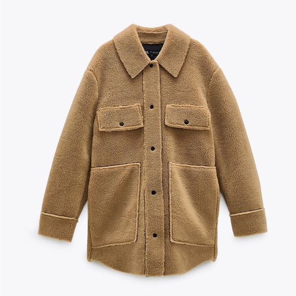 NWT Zara Teddy Double Faced Shacket - Picture 2 of 7